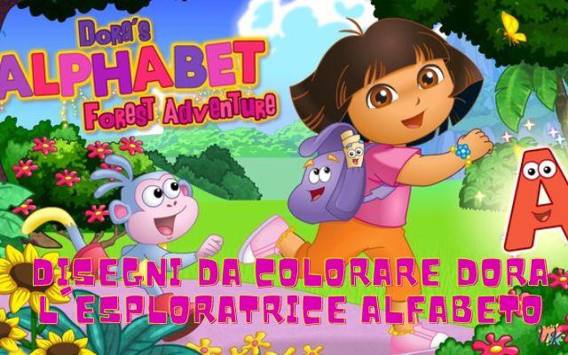 Disegni da colorare Dora L’Esploratrice Alfabeto
