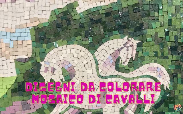 Mosaico di cavalli 1 Disegni da colorare Mosaico di cavalli