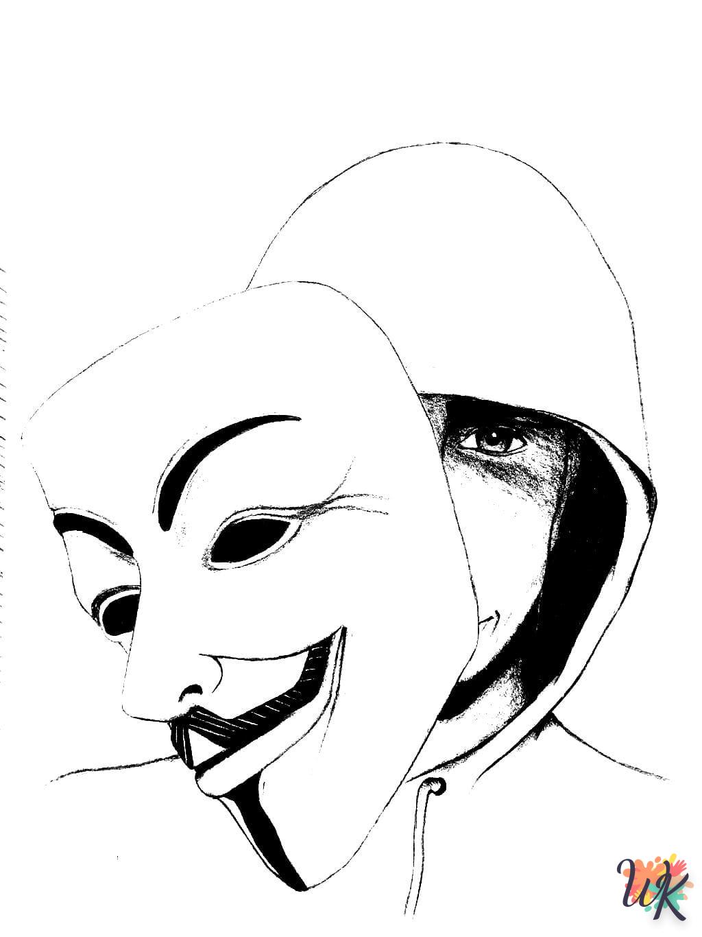 Disegni da Colorare Maschera Anonymous 32