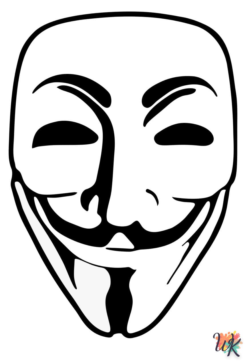 Adesivo Auto Lunotto Posteriore Con Maschera Anonymous, Formato Disponibile In 3 Misure, Car Sticker Resistente All'autolavaggio E Ai Raggi UV