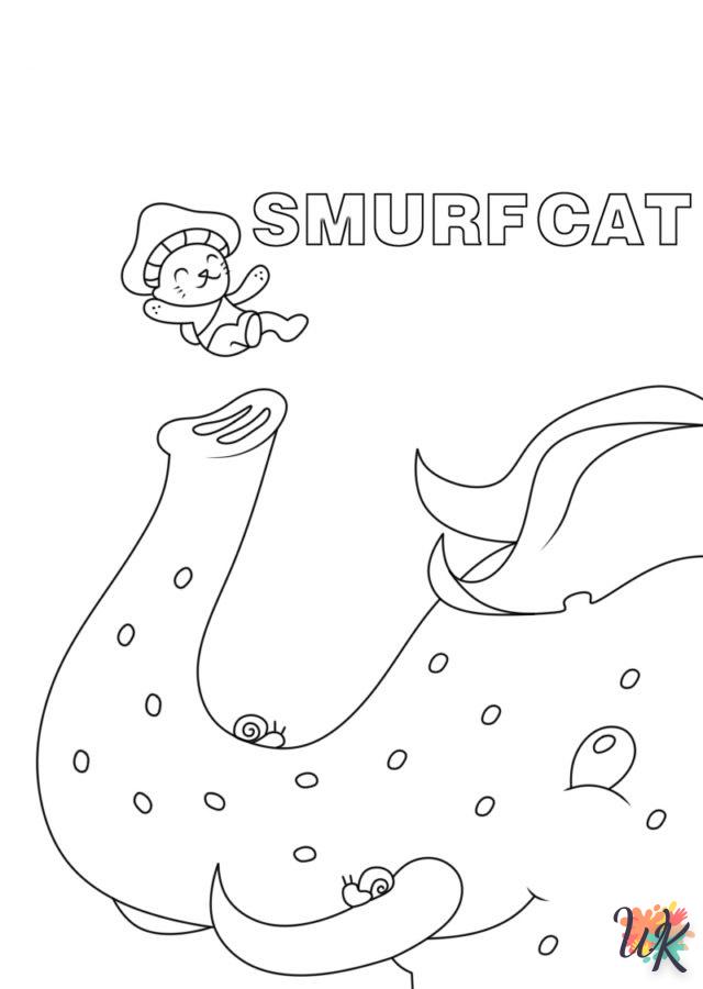 Dibujos para Colorear Gato Pitufo 1
